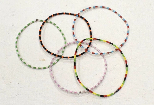 African Zulu Beaded Bangle Bracelet Set RSA