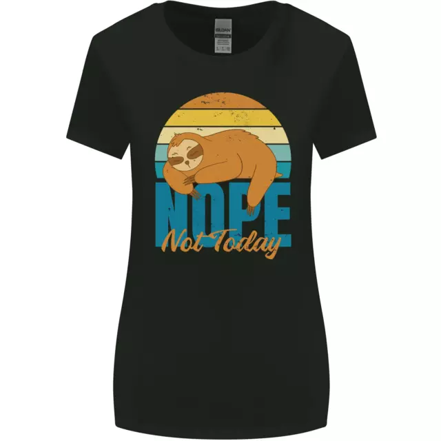 Sloth Nope Not Today Funny Lazy Womens Wider Cut T-Shirt