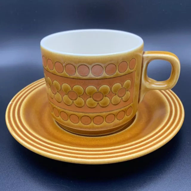 Hornsea Pottery Saffron Tea Cup And Saucer Set John Clappison Vintage MCM