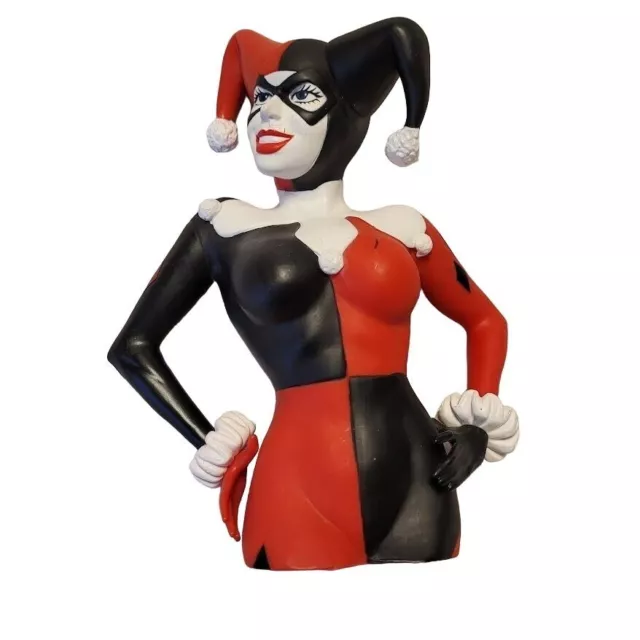 DC Comics Batman Harley Quinn Plastic Bust Piggy Coin Bank Suicide Squad Jester