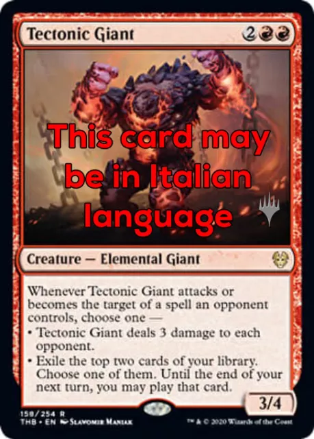 Tectonic Giant 2x FOIL THB MTG Theros Beyond Death Rare MINT red Tectonic Giant 2x FOIL THB MTG Theros Beyond Death Rare MINT red