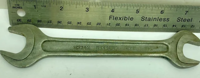 SOVIET VINTAGE WRENCH MADE IN USSR -  19mm x 22mm - VANADIUM OPEN ENDED SPANNER