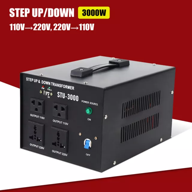 3000W Voltage Transformer Step Up&Down 110V to 220V,220V to110V Converter Tool