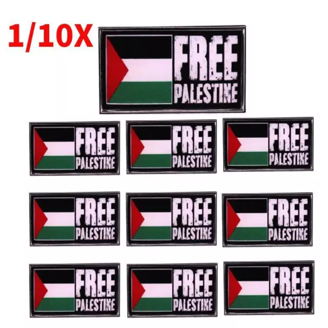 1!10X Palestine Palestinian Flag Pin Badge Lapel Free Palestine Enamel Brooch}