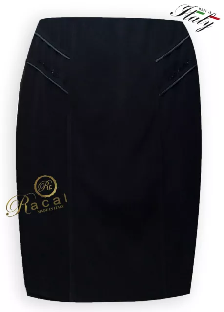 Jupe Robe Fourreau Élégant En Cady Automne Doublé Taille Grande Made IN Italy