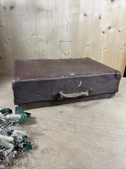 Petite Valise Ancienne En Cuir (Peau De Porc) – Début XXe Siècle – Valisette Vintage