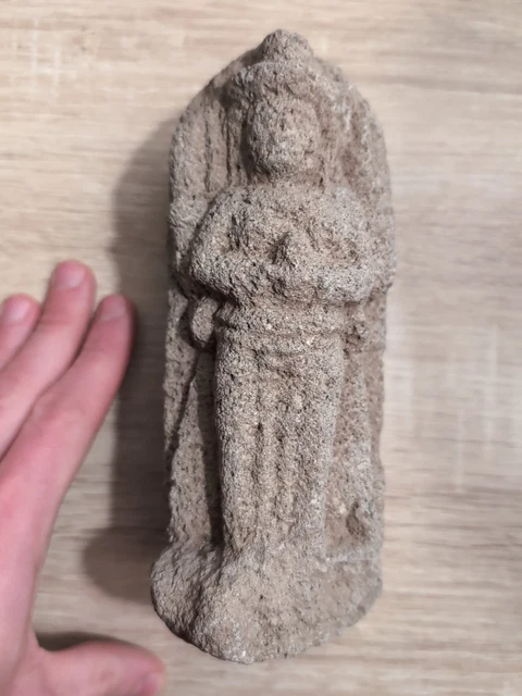 Statue Indienne Vishnu En Pierre – Artisanat UTKALIKA, Hindouisme, Très Bon état