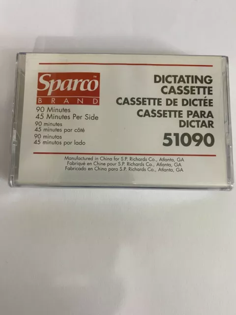 NEW Sealed  Sparco 90min Dictating Cassette 51090 - FREE Shipping.