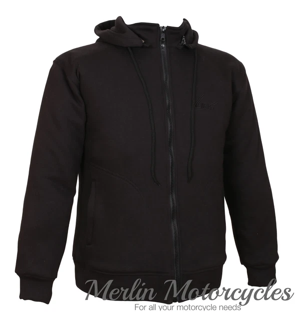 Felpa Con Cappuccio Casual Da Uomo Aramid Motocicletta - Nera