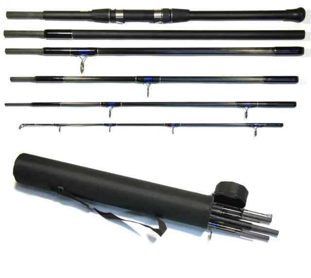 BISON 6 SECTION Travel Beach Casting Surf Or Bass Fishing Rod In