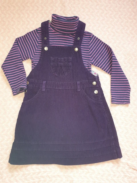 JoJo Maman Bebe Girls Roll Neck turtleneck Jumper dungarees skirt Age 3-4 years
