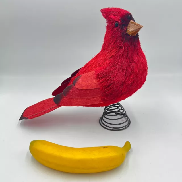 NEW Pottery Barn RED BIRD Tree Topper Cardinal Bottle Brush Wood Fiber