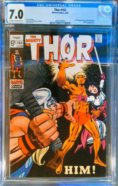 THE MIGHTY THOR  #165 CGC Graded 7.0  Marvel Comic