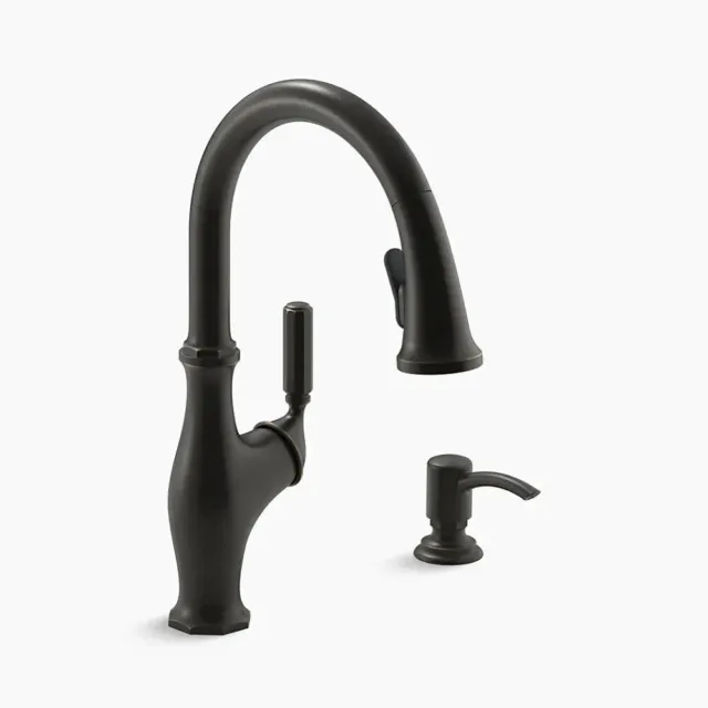 Kohler Worth Single-Handle Pull-Down Sprayer Kitchen Faucet in Oil Rubbed Bronze