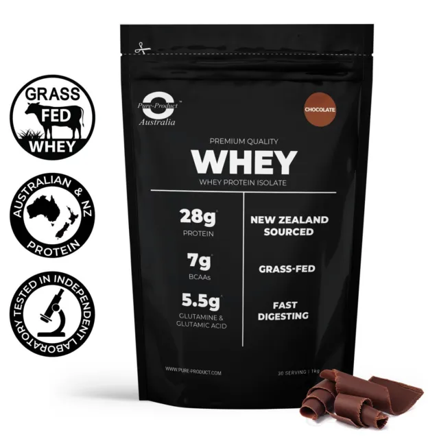 2Kg Whey Protein Isolate 100%  Wpi Grass-Fed Chocolate