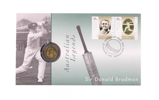 1997 Australia Post $5 Australian Legends Sir Donald Bradman - PNC D3-1436