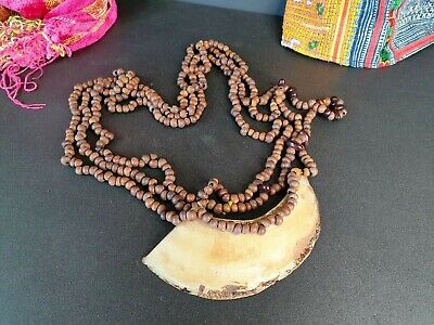 Old Papua New Guinea Kina Shell Necklace with Seed Necklace …beautiful