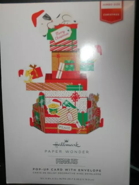 Hallmark Paper Wonder Peanuts Holiday Pop-up Card Jumbo Sized