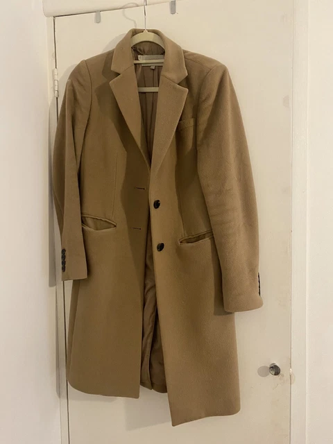 HOBBS TILDA WOOL Coat Beige Camel Size UK 12 US 8 100 Wool