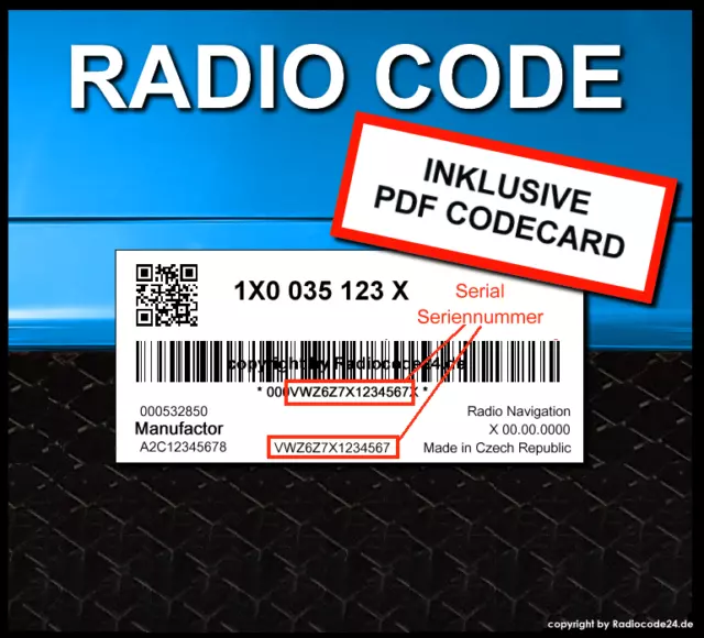 █►Radio Code passend für VW Radios NAVI Continental RNS510 RNS810 inkl. Rechnung