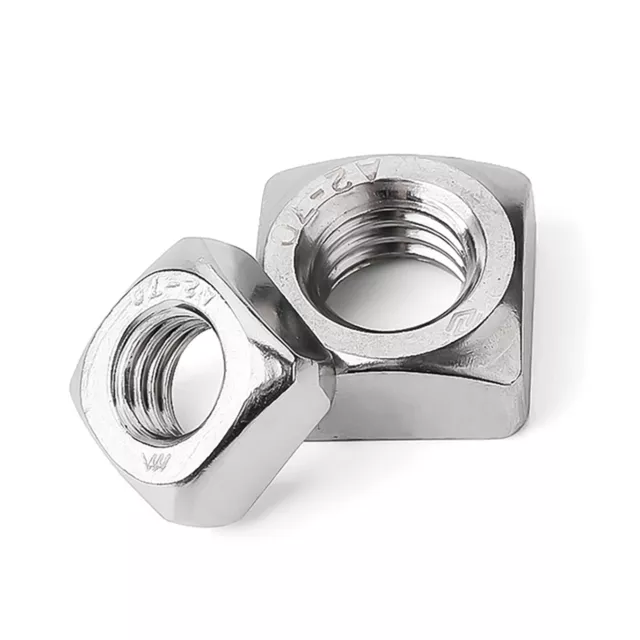 M3 M4 M5 M6 M8 M10 M12 THICK Square Nuts - A2 Stainless Steel - Type DIN 557