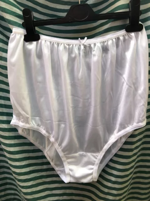 Fabulous  100% Silky White Nylon Vintage Style Panties / Knickers