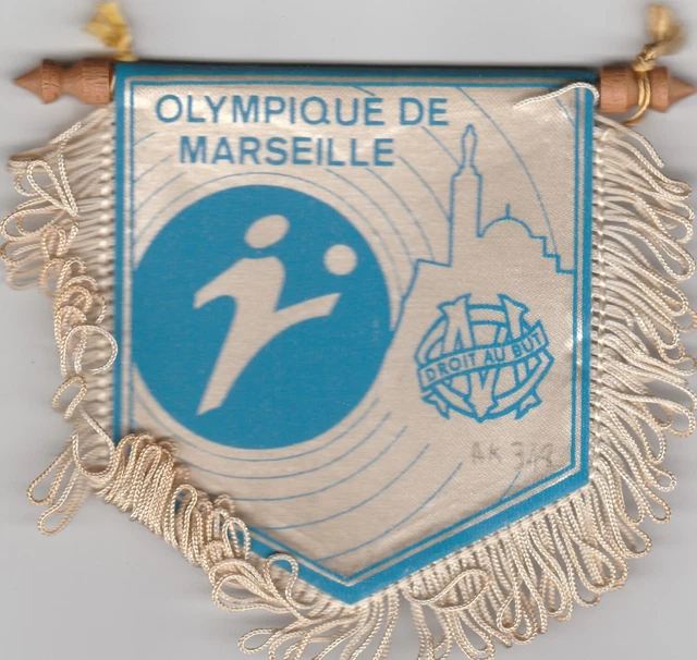 Fanion Olympique De Marseille | Petit Drapeau OM 8x10 Cm En Nylon, Pour Supporters, Voiture, Déco