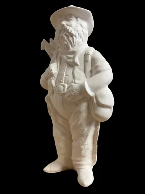 Cowboy Santa  11"T ceramic bisque Ready to paint handpoured from vintage mold 3