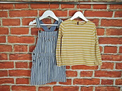 Girls Bundle Age 4-5 Years 100% Fatface Denim Stripe Pinafore Dress Top 110Cm