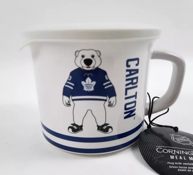CorningWare Soup Mug Toronto Maple Leafs 20 oz Vented Lid Carlton Bear Meal NHL