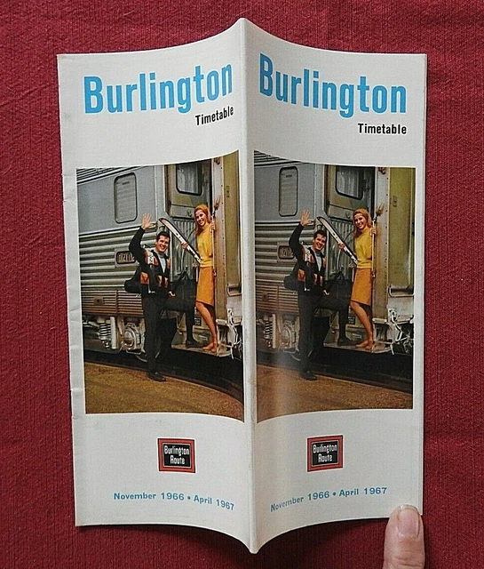 1966-1967 CB & Q Chicago Burlington Quincy Ferrovia Tabella Schedule Bello
