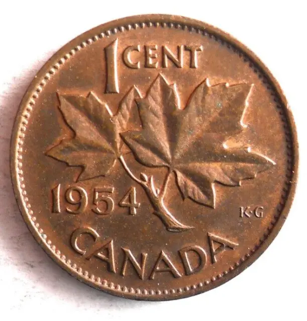 1954 CANADA CENT - Excellent Coin - FREE SHIP - Bin #14