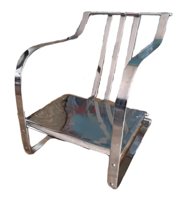 Steelkraft Dominion Art Deco Machine Age Chrome Steel Springer Lounge Chair Vtg