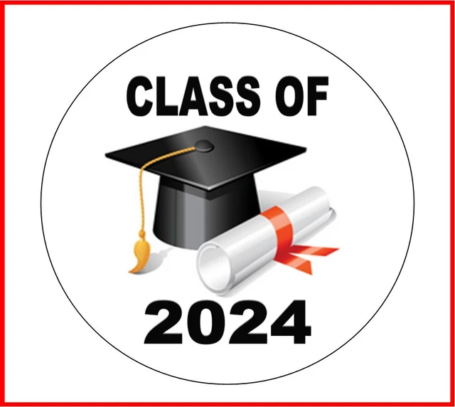 CLASS OF 2024 cap & diploma ENVELOPE SEALS LABELS party favors 1.5