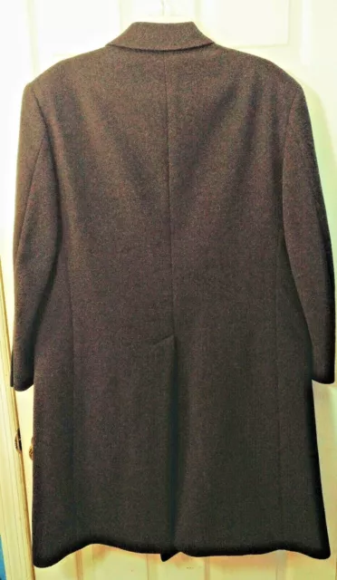 NINO CERRUTI RUE Royal Men's Long Top Coat Charcoal Gray 40 XS Cashmere ...