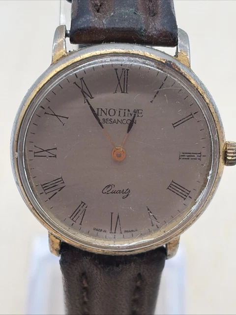 Montre Femme Argentée Avec Bracelet Noir - Cadran Rond Fond Blanc, Neuve Avec étiquettes