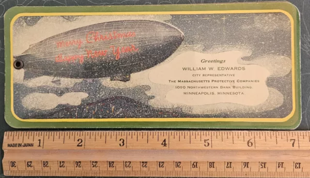 Graf Zeppelin Airship Type Merry Christmas New Year Advertising Blotter-Note Pad