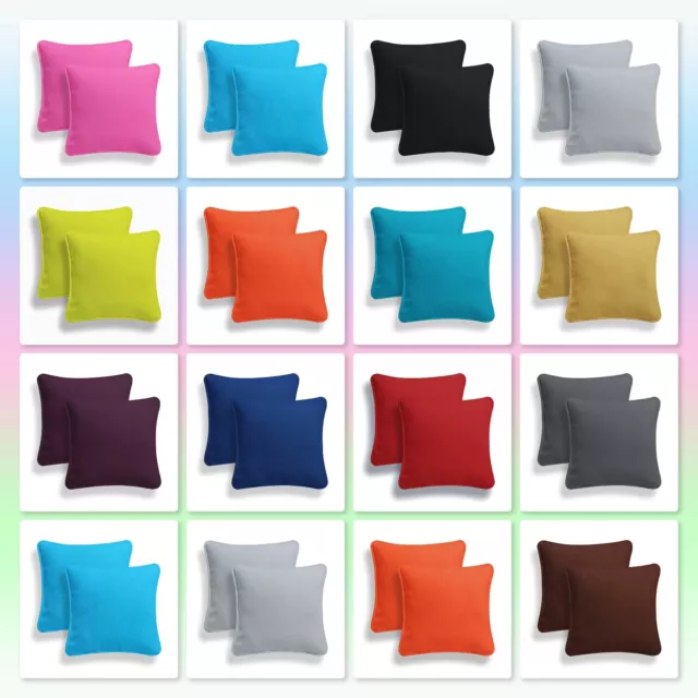 Cushion Covers Cotton Plain Dyed Home Sofa Decorative Cushion Cases 16''18''20'' 2