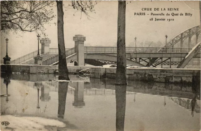 CPA PARIS Crue de la Seine 1910 Passerelle du Quai de Billy (860047)