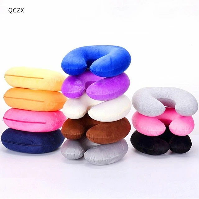 Travel U-shaped Pillow Inflatable Neck Pillow Car Head Neck Rest Air Cushion NEW