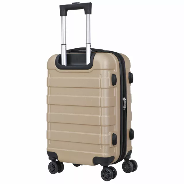 USED 21" Champagne Travel Carry-on Luggage Trolley Suitcase Hardside Spinner