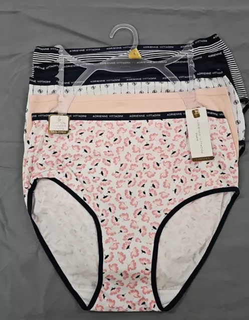 5 PK Adrienne Vittadini AV8609-EM Womens Brief Underwear Panties