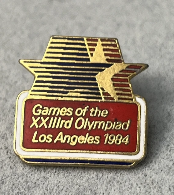 VINTAGE 1984 LOS Angeles XXIIIrd Olympiad Star In Motion Pinback Lapel