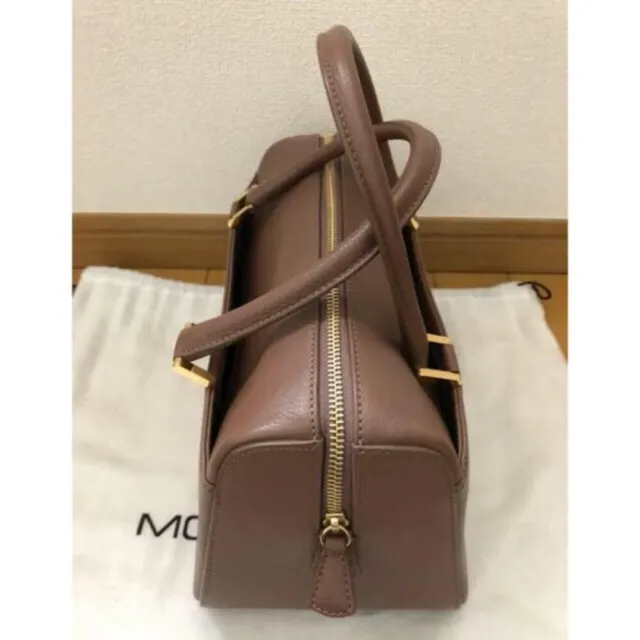 Authentic MORABITO Cocoa Brown Leather Hand Bag Tote Bag Gold Women from japan