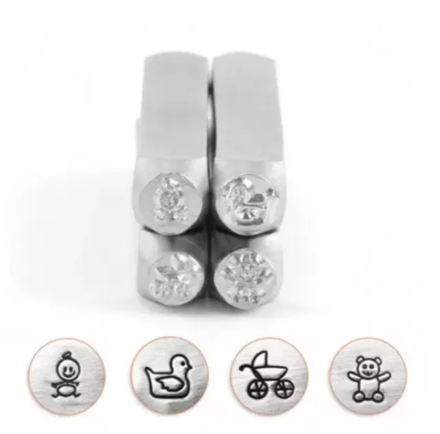 ImpressArt Metallstempel - Baby 4-teiliges Set Metall Stanzen Design Stanzwerkzeuge 6 mm