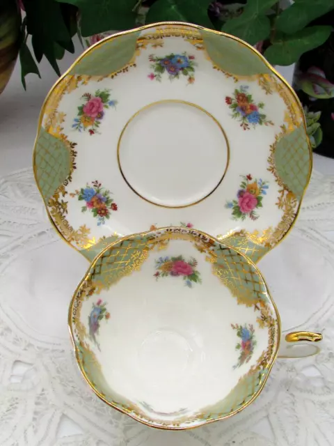 Royal Albert Empress Series Josephine Pink Rose Floral Sprays Tea Cup And Saucer 3