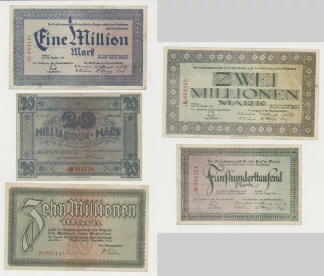 Wetzlar  Milliarden Mark  &  Millionen Mark 1923  Notgeld  Inflation  ( 1053