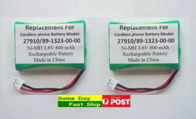 2x Ni-MH 600mAh 3.6V Generic Replacement Battery for Model 27910 89-1323-00-00