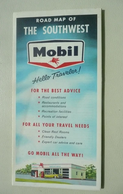 1959 Southwest United States  Mobil  Magnolia oil gas early interstate route 66
