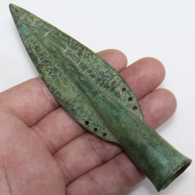 Ancient Celtic bronze socketed spear head circa 300-100 BC